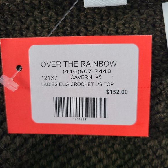 Olive Green Crochet LS Top XS - Picture 6 of 7